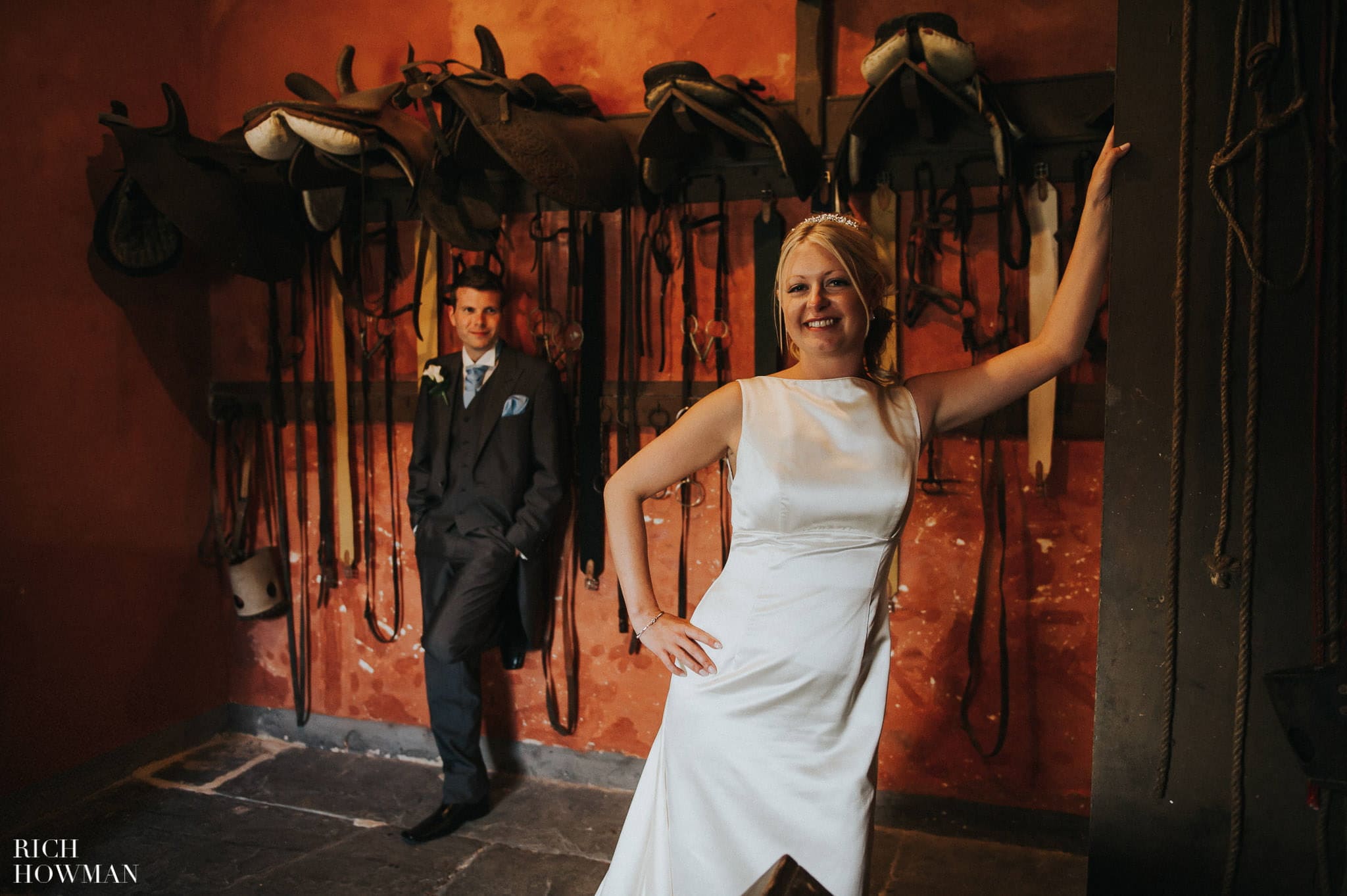 Llanerchaeron wedding photos in the stables