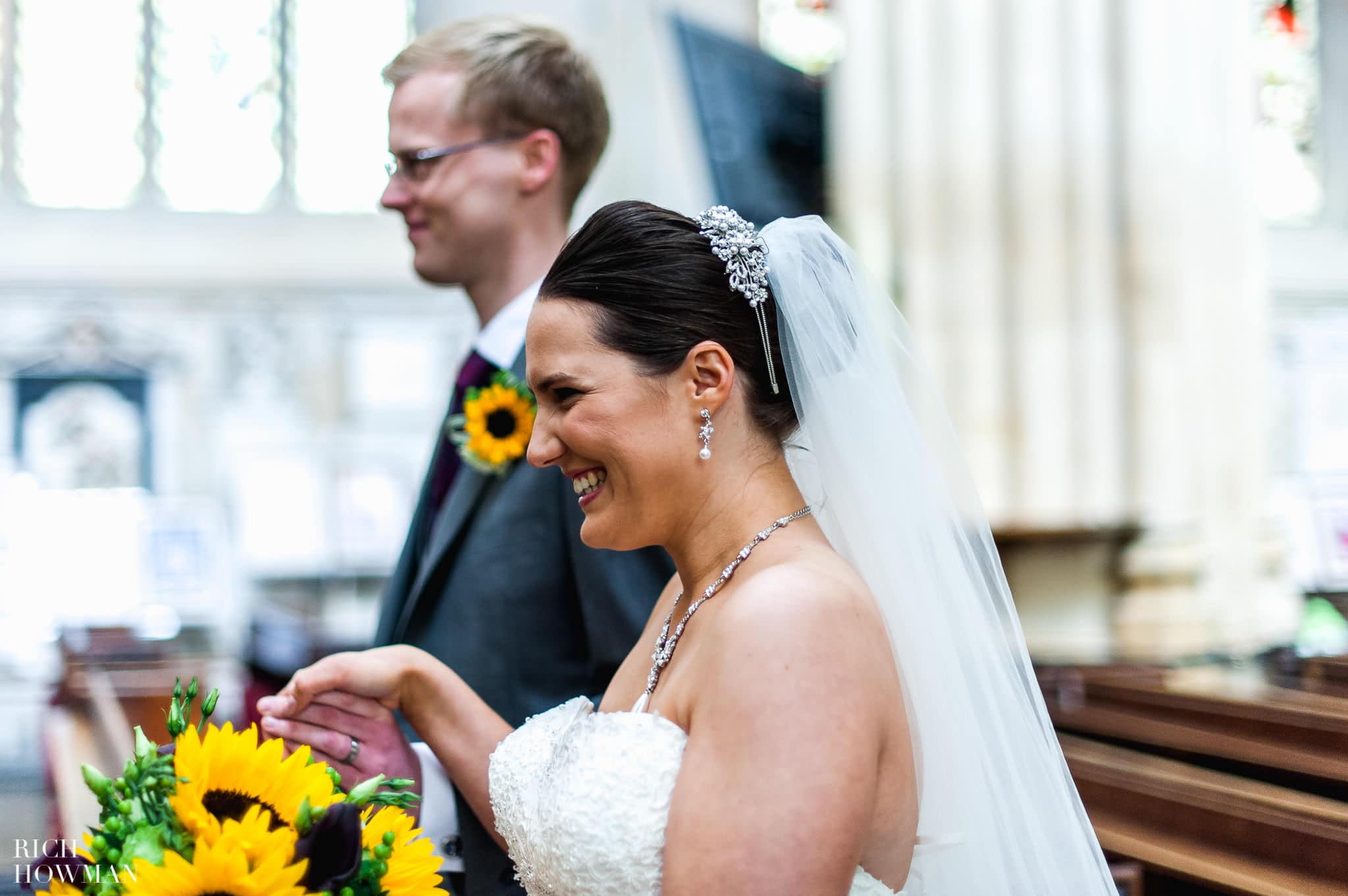 Wedding at Bath Abbey | Bath Guildhall Wedding Reception 16 The Bride and Groom walk down the aisle after getting married at Bath Abbey