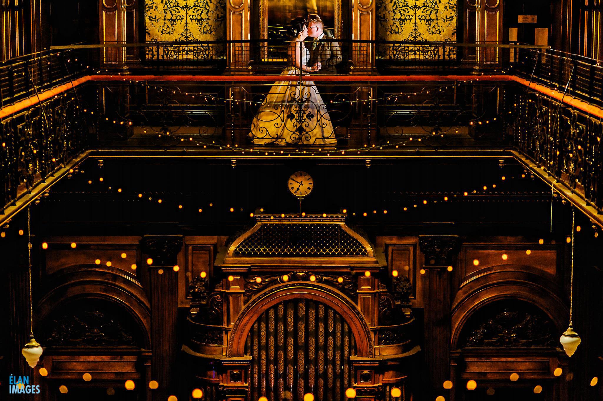 Bride and groom creative portrait photography at Westonbirt House