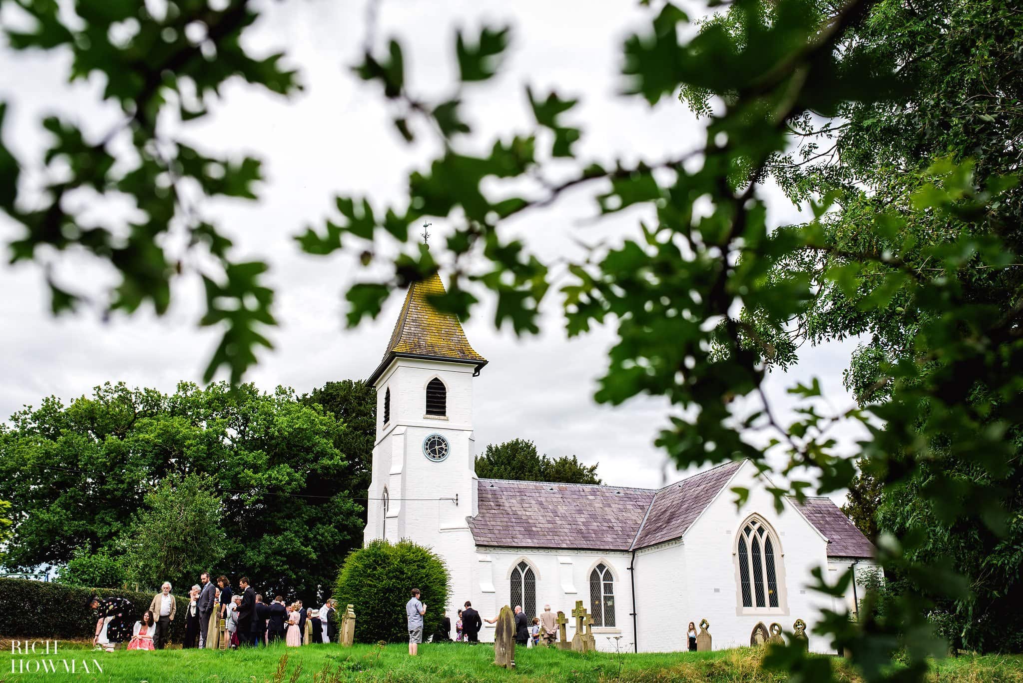 Photograph of St Mary's Church, Whitewell during a wedding ceremony before their Iscoyd Park Wedding