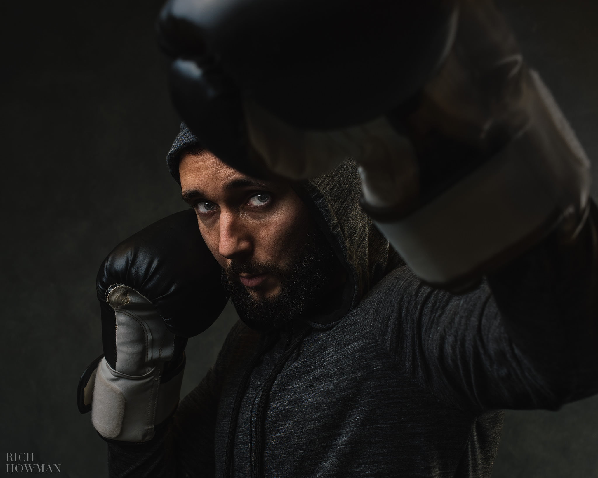 Sports Photographer Bristol - photograph of a boxer training